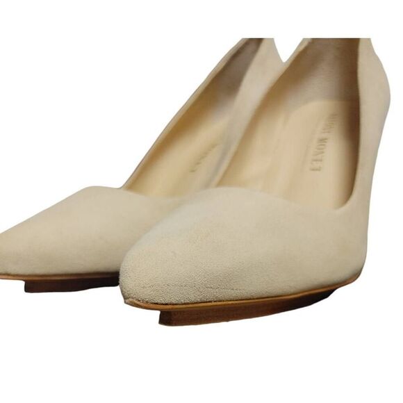 Anita Nubuck Pointed Toe Pumps by Salone Monet Light Cream Sz 9.5M - Picture 5 of 11